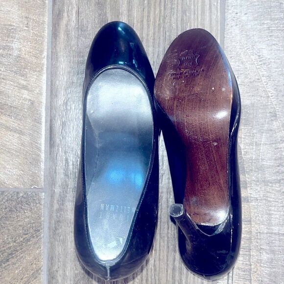 Vintage Stuart Weitzman black leather 4” heels w/.5” platform - Picture 5 of 5